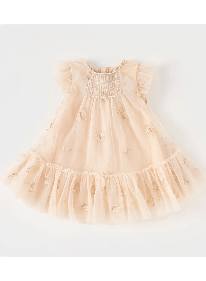 ديف اند بيلا فستان الحلم الذهبي المكشكش